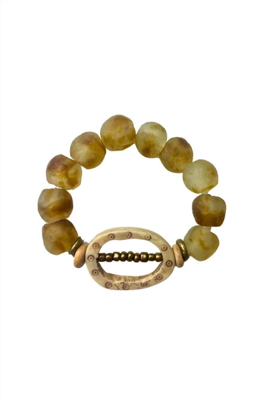 NEW TWINE & TWIG women's intricate stack bracelet in camel